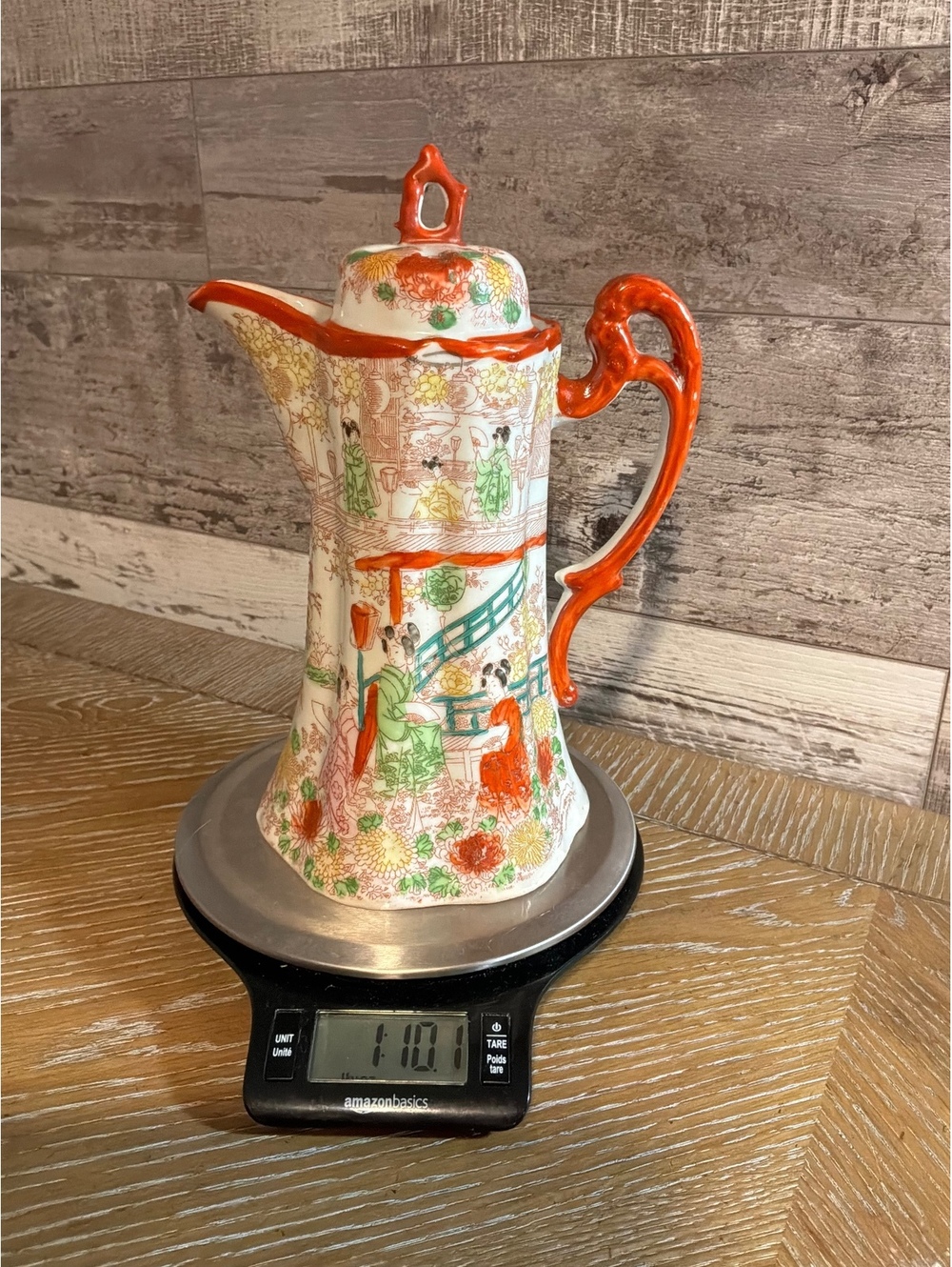 Vintage/Antique Japanese Chocolate Pot-Geisha Scene-Hand Painted-Marked Japan